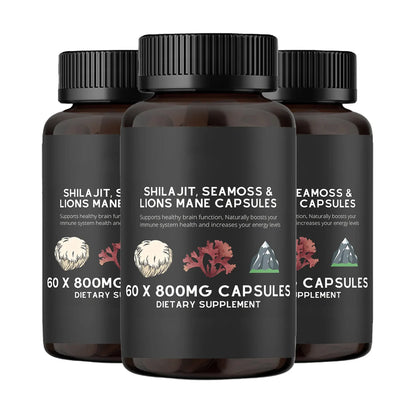Quitmood Health Shilajit Fusion Capsules With Sea Moss Lions Mane