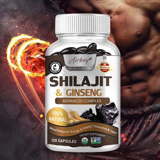 Airboy Shilajit Ginseng Supplement Energy Memory Immune Support
