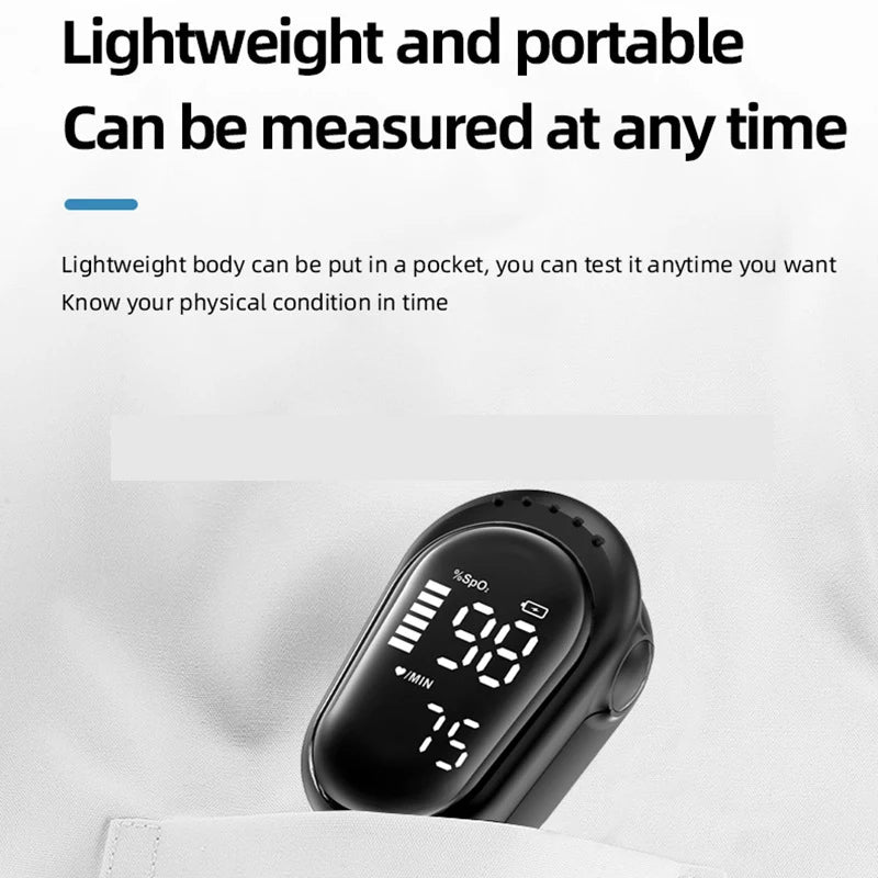 Rechargeable Oximeter Fingertip Pulse Oximeter Blood Oxygen Saturation Monitor Digital LED Display Child High Definition Large Screen One Click Measurement Automatic Shutdown