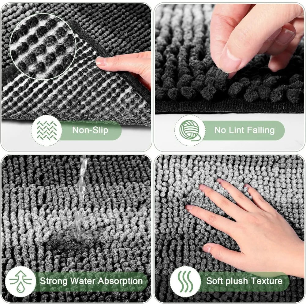 Waterproof Shower Curtain And Rug Set With 12 Hooks For Hotel And Home Bathroom Decor