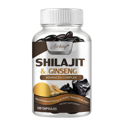 Airboy Shilajit Ginseng Supplement Energy Memory Immune Support