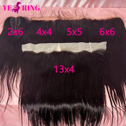 12A Straight Human Hair Bundles With 2x6/5x5 Lace Closure Unprocessed Brazilian Virgin Bundles 100% Raw Hair 3 Days Delivery