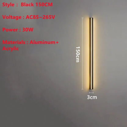 Superlong Minimalist LED Wall Light AC85~265V 200CM Line Sconce Lamp For Indoor TV Background Aisle Living Room Villa Decoration