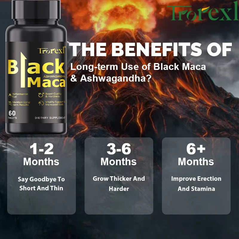 HABUMA Organic Black Maca Pills For Men Endurance And Energy