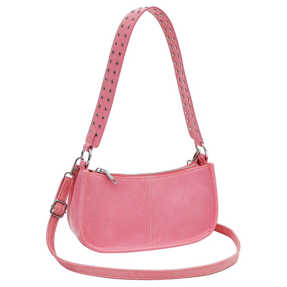 Women Retro Shoulder Bag Adjustable Strap Underarm Satchel Bag Casual Vintage Armpit Bag Crossbody Sling Bag Girl Stylish Purse