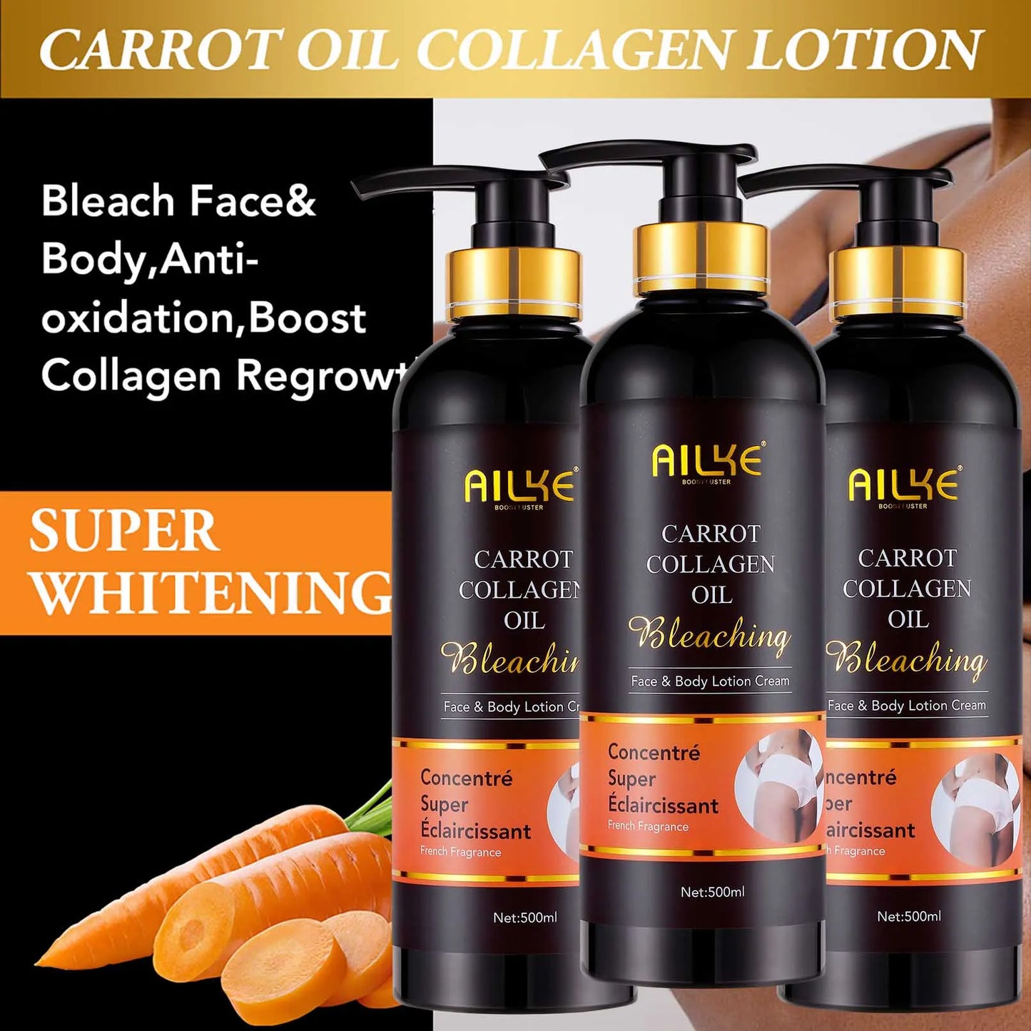 AILKE Collagen Whitening Set For All Skin Types, Lightening, Reduce Dark Spots, Freckles, Hyperpigmentation, Even Skin Tone