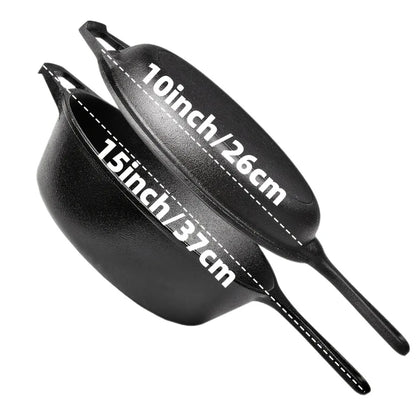 DIAMRI Cast Iron Skillet Set Nonstick Heavy Duty Pans