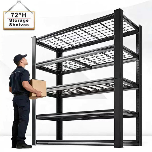 Sarenzoon Adjustable Metal Double Layer Utility Storage Shelving Rack
