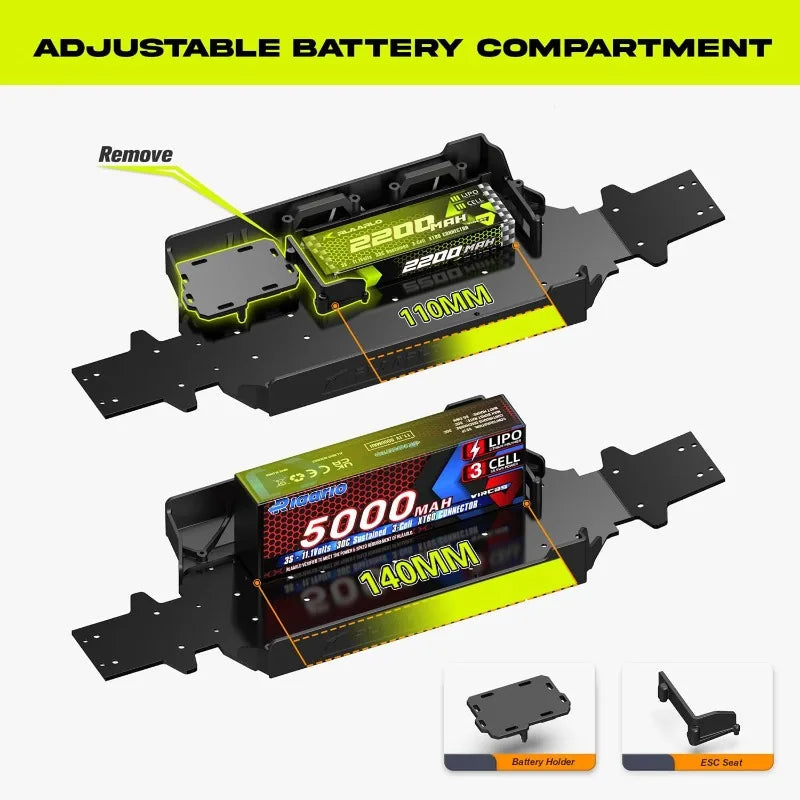 One Tenth Scale Brushless Off Road Monster Truck RC Car Waterproof High Speed 50MPH Performance Ready