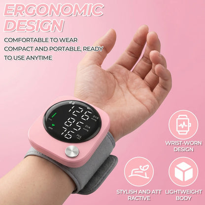 Automatic Wrist Blood Pressure Monitor with Adjustable Cuff, Large LCD Display & Voice Broadcast. Features Irregular Heartbeat Detection, Pulse Monitor & USB Charging. Accurate BP Machine, Ideal Gift for Parents &. 2x99 Memor