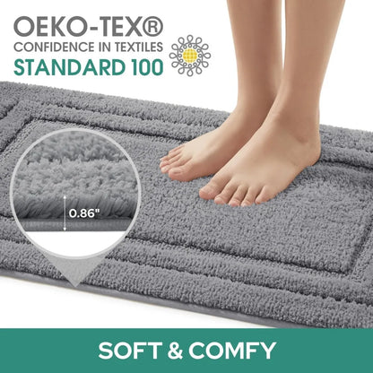 Hign-concerned Microfiber Plush Non Slip Bath Mat Absorbent
