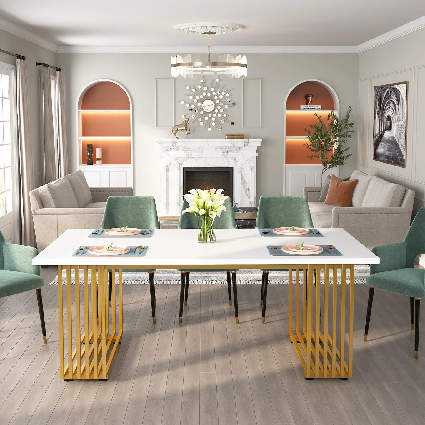 Tribesigns Modern Executive Office Desk With Metal Legs