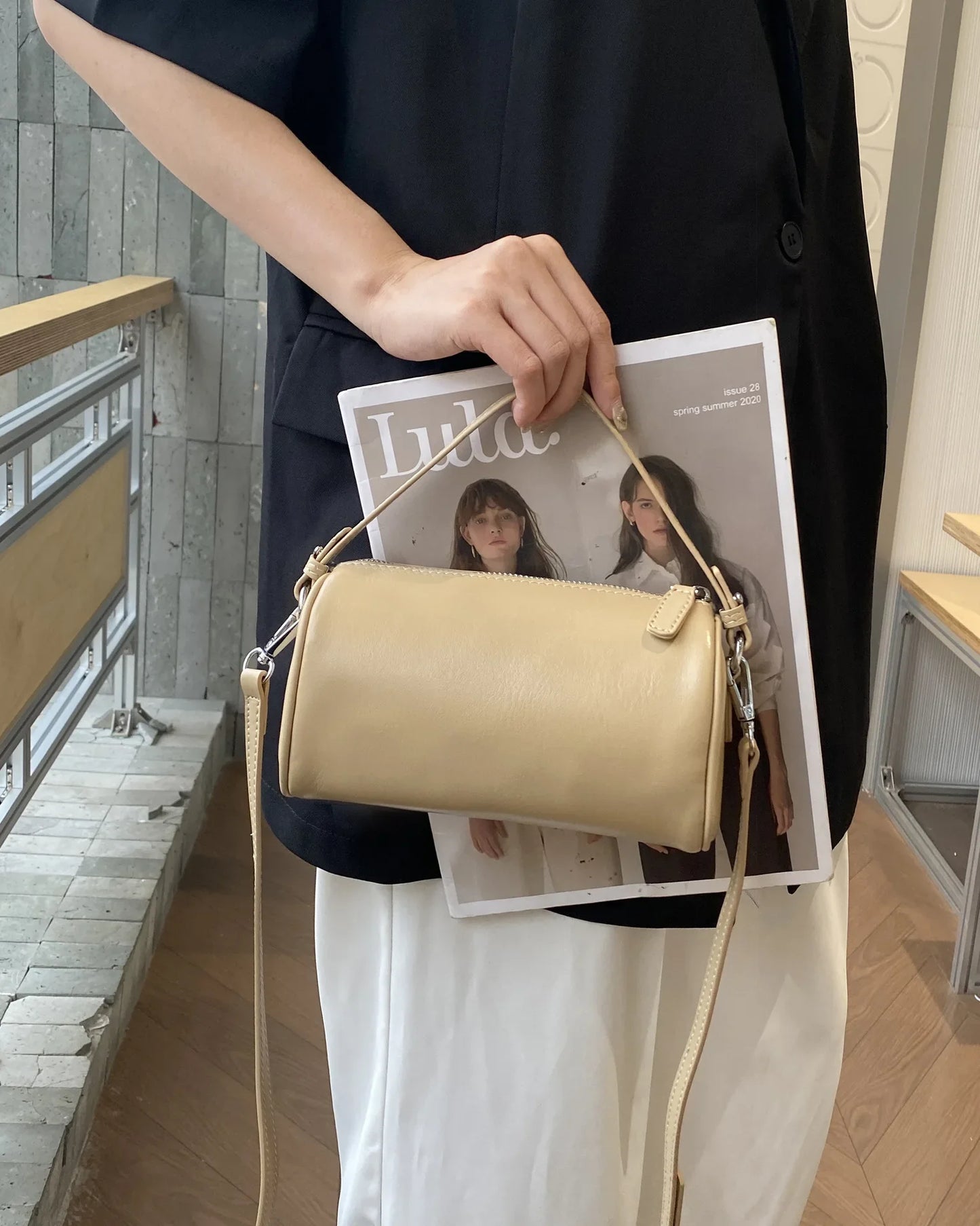 Ladies Genuine Leather Small Shoulder Bag Crossbody For Women With Zipper Pocket