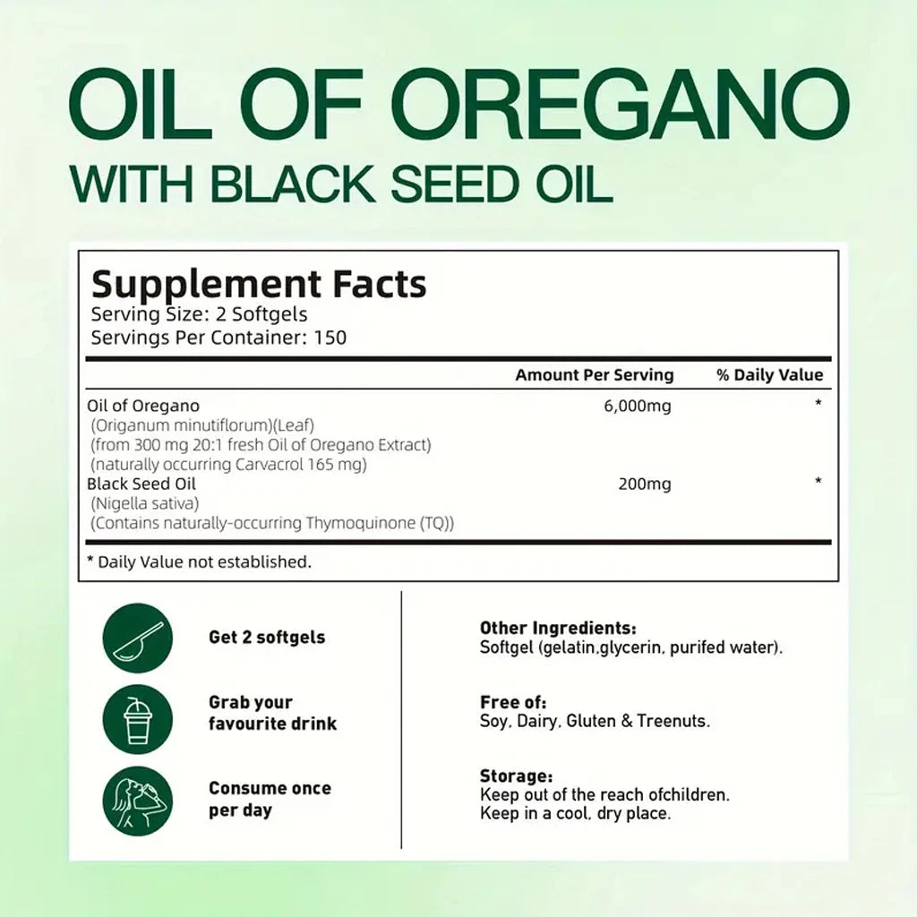 Quit Mood Oil Of Oregano With Black Seed Oil Capsules