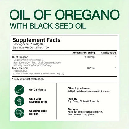 Quit Mood Oil Of Oregano With Black Seed Oil Capsules