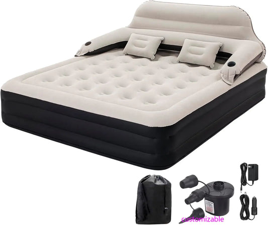 XMSJ Air Mattress With Headboard Pump And Pillows