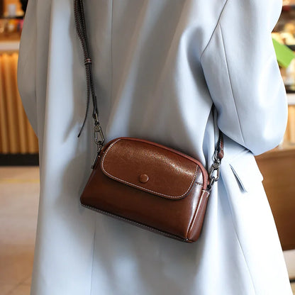 mini small genuine leather vintage bag Crossbody Bag luxury mobile phone shoulder bag  women mobile bag for women