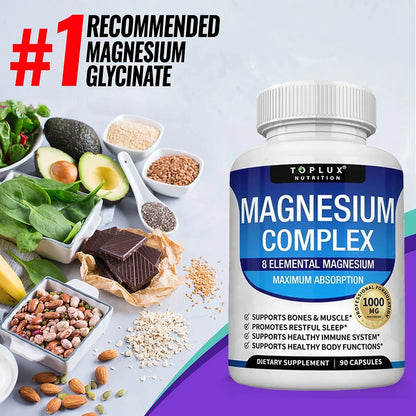 Toplux Suppl Magnesium Complex 1000mg Glycinate Citrate Malate Sleep Support
