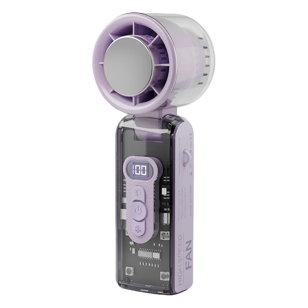 APWIKOGER High Speed Turbo Foldable Personal Cooling Fan With LED