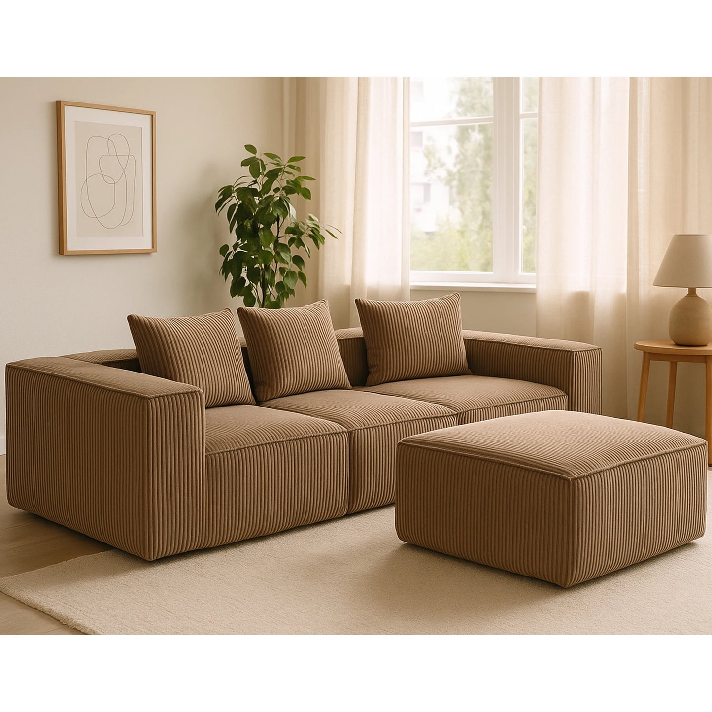 Sectional boneless Couch with L-Shape Chaise,Modern Modular sleeper Sofa with Deep Seat, Upholstered Couches for Room