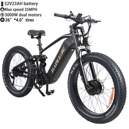 BAOLUJIE Moto Electric Bicycle Peak 1500/3000/5000W  48V/52V/60V Battery 35-45MPH Electric Bike E-Bike Adult Electric Motorcycle