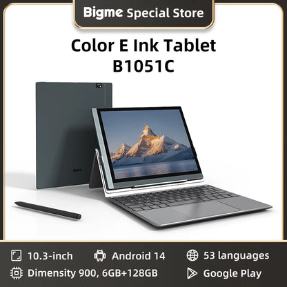 BIGME B1051C ereader, 10.3 inch Color E-ink Ebook Reader, 6+128GB Android 14 Tablet Electronic book reader, B1051C Pro 8+256GB