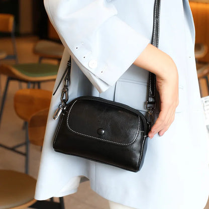 mini small genuine leather vintage bag Crossbody Bag luxury mobile phone shoulder bag  women mobile bag for women