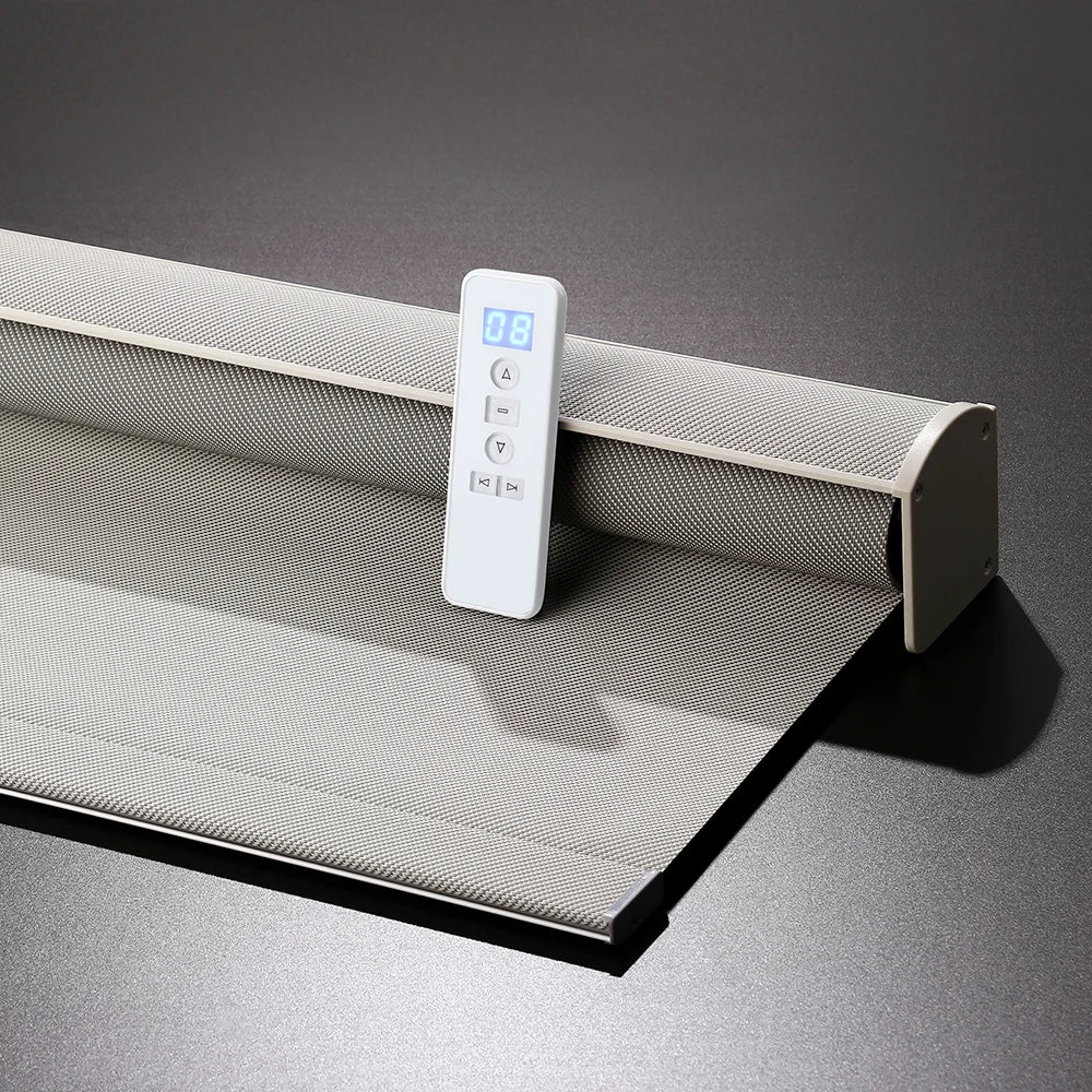 Polyester Wireless Zigbee Smart Window Shade Motorized Roller Blind Kitchen