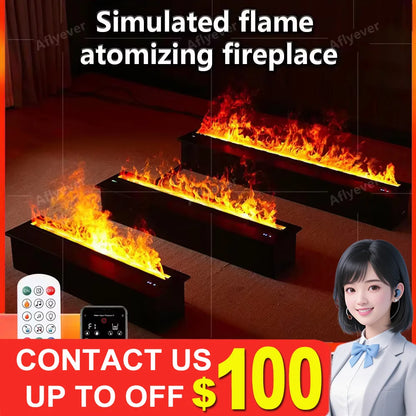 AFLYEVER Intelligent Water Replenishment Fireplace Decor 3D