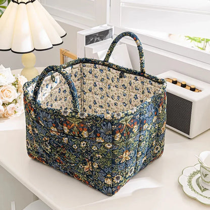 Boho Fabric Storage Basket Large Capacity Quilted Laundry Hampers Collapsible Dirty Clothes Underwear Sorting Laundry Baskets