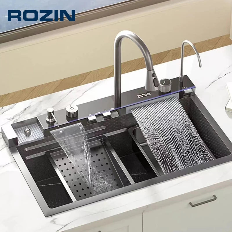 Rozin 304 Stainless Steel Kitchen Sink With Digital Faucet