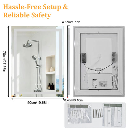 Borwart Smart LED Bathroom Mirror With Anti Fog And Speaker
