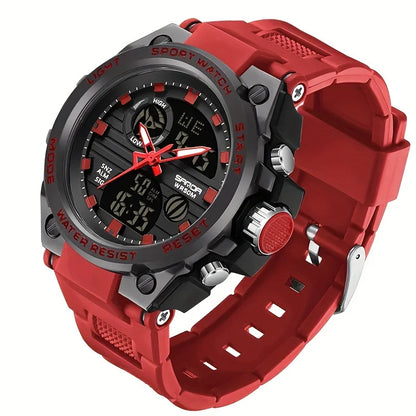 Men Outdoor Digital LED Stopwatch Wristwatch With Dual Display