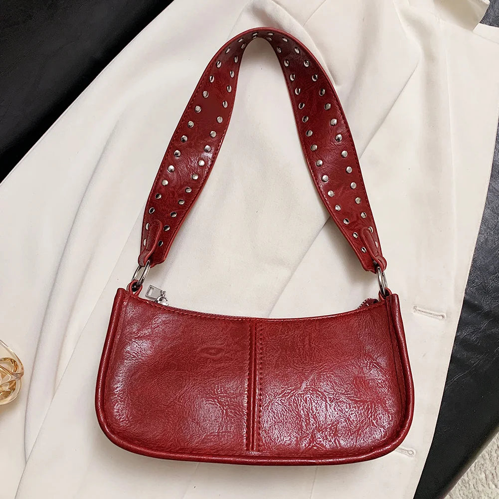 Women Retro Shoulder Bag Adjustable Strap Underarm Satchel Bag Casual Vintage Armpit Bag Crossbody Sling Bag Girl Stylish Purse