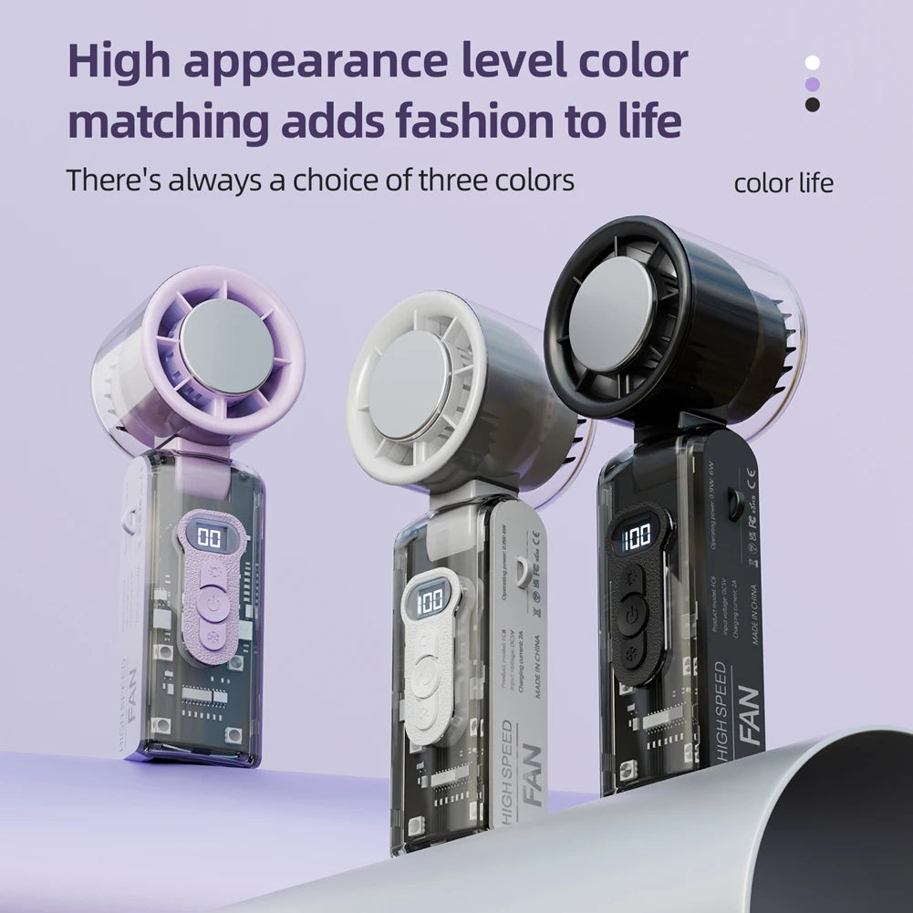 APWIKOGER High Speed Turbo Foldable Personal Cooling Fan With LED