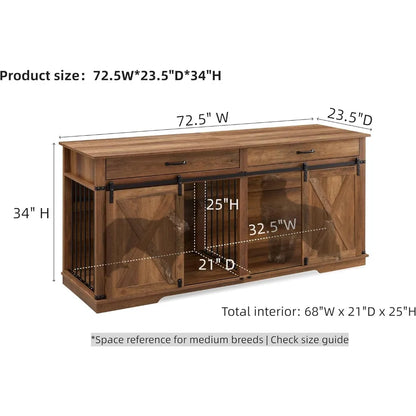 Premium Handcrafted Solid EngineeredWood ExtraLargeCapacity Dog Kennel For Two Dogs