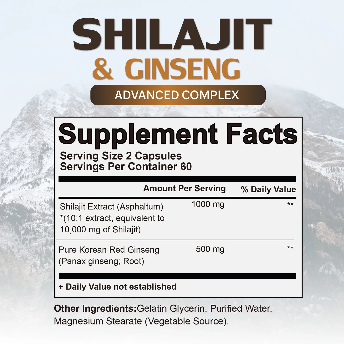 Airboy Shilajit Ginseng Supplement Energy Memory Immune Support