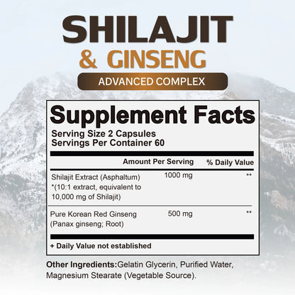 Airboy Shilajit Ginseng Supplement Energy Memory Immune Support