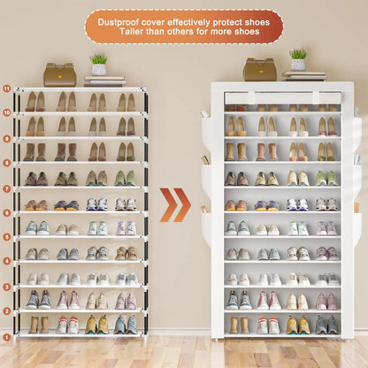 10-Tier Shoe Rack Holds 50-56 Pairs Free Standing Entryway Closet