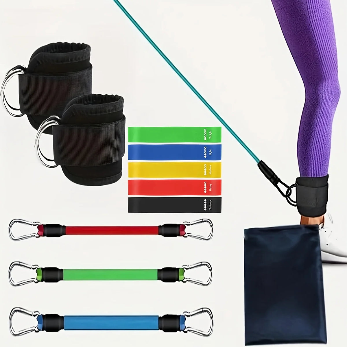 Adjustable Resistance Bands For Home Gym Leg Hip Toning Trainer