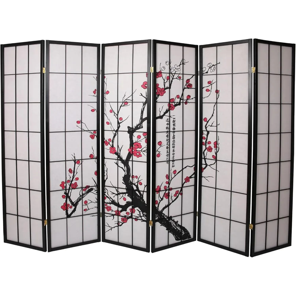 Blossom Screen 6 Panel Portable Shoji Room Divider Privacy