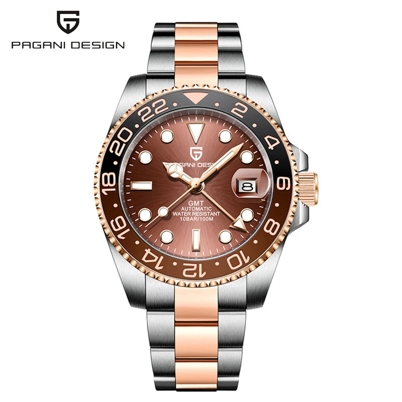 PAGANI DESIGN PD1662 Ceramic Bezel Sapphire Glass Automatic GMT Watch