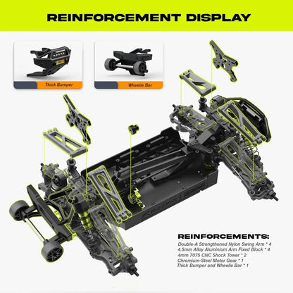 One Tenth Scale Brushless Off Road Monster Truck RC Car Waterproof High Speed 50MPH Performance Ready