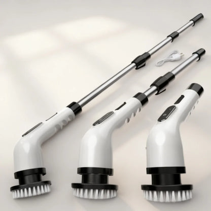 Rechargeable Electric Spin Scrubber With Interchangeable Cleaning Brush Heads