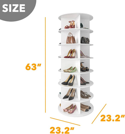7-Tier Rotating Shoe Rack Tower Spinning Carousel for Shoes