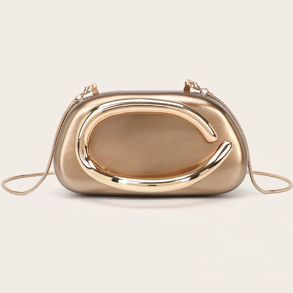 Fashion Women's Handbag Bride Metal Gold Women Luxury Evening Banquet Clutch Bag Shoulder Wedding Purse Party Crossbody Bag