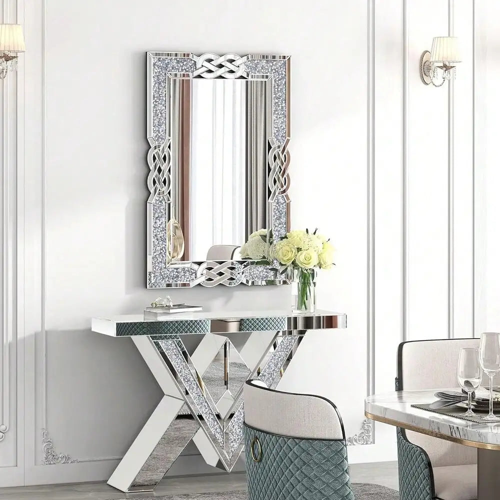 Hign-concerned Sparkling Crystal Crush Diamond Wall Mirror