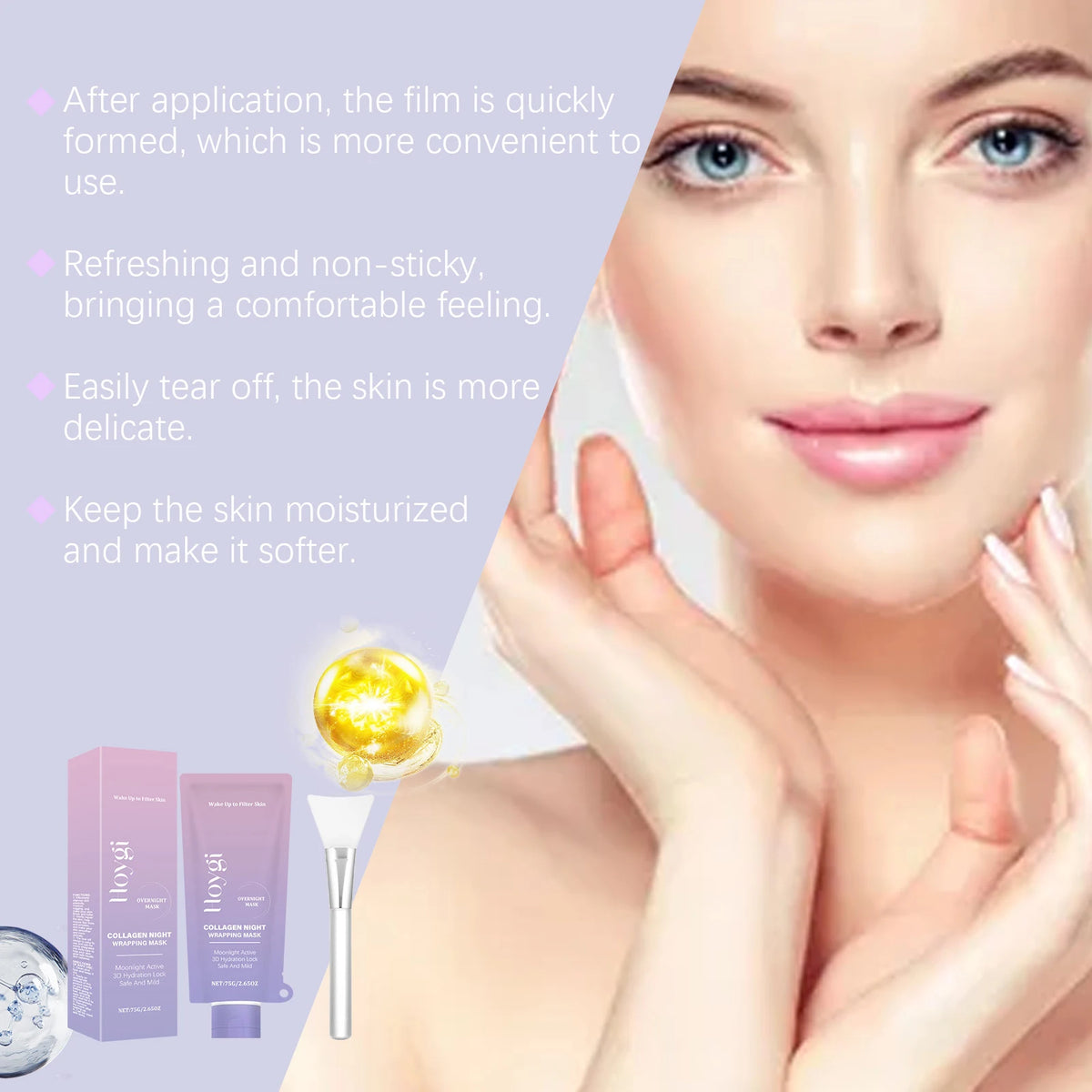 Hoygi Collagen Night Wrapping Mask for Firming Hydration and Glow