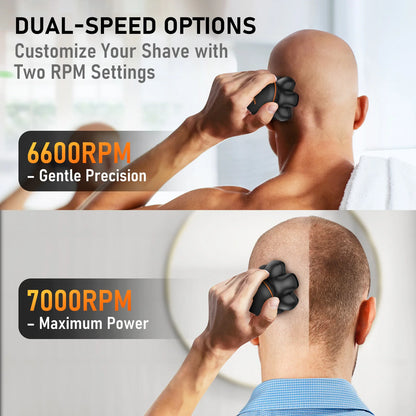 MAXGROOM 7D Electric Shaver For Man Blad Hair Trimmer Waterproof Head Shaver Beard Trimmer USB Rechargeable Head Shaving Machine