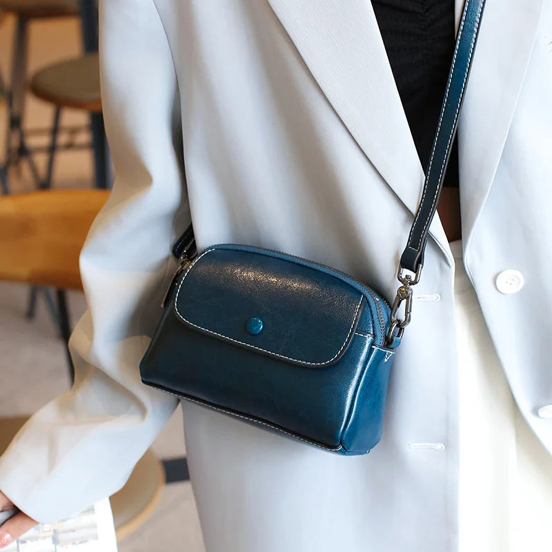 mini small genuine leather vintage bag Crossbody Bag luxury mobile phone shoulder bag  women mobile bag for women